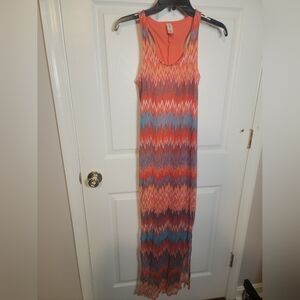 No Boundaries S Colorful Zigzag Maxi Dress